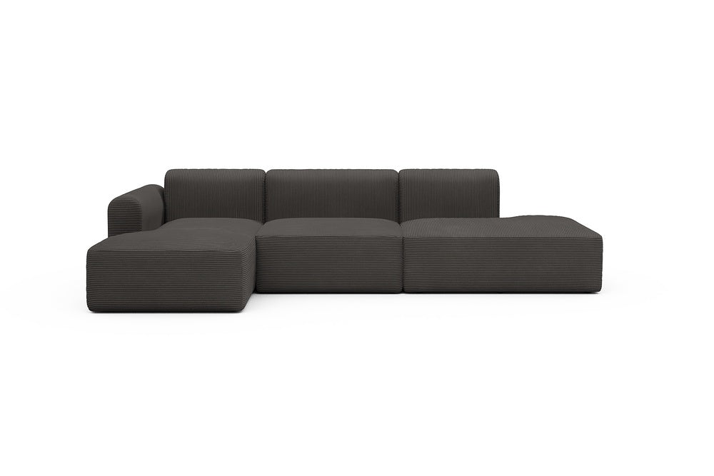 Rund Modular Sofa - Configurations 2 - K3L - 319 x 152 cm - Chaise + 1,5 Seater + Open-end - 597 Corduroy Charcoal