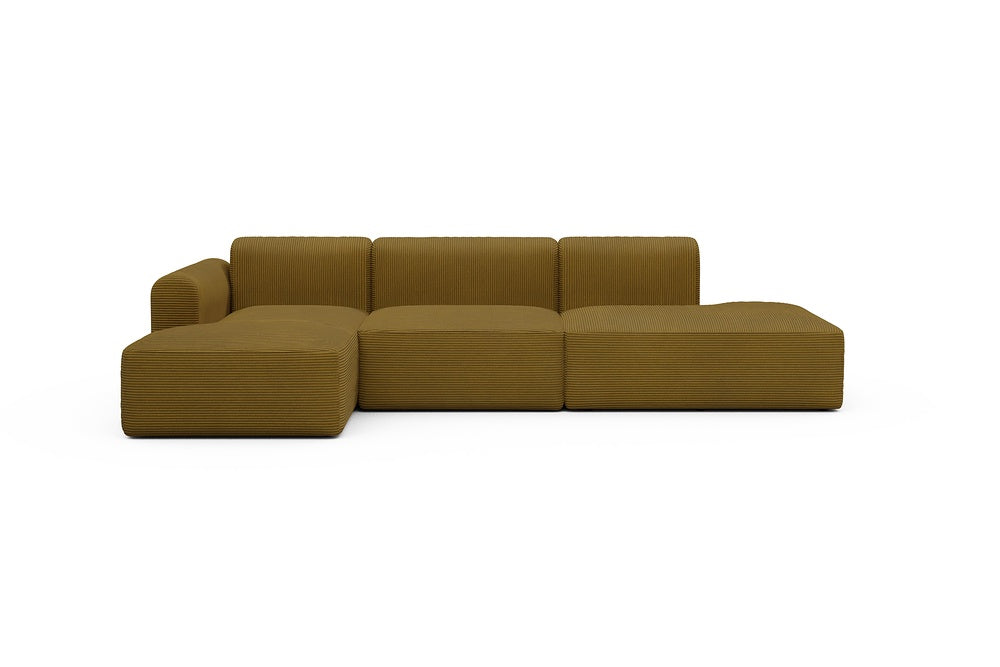 Rund Modular Sofa - Configurations 2 - K3L - 319 x 152 cm - Chaise + 1,5 Seater + Open-end - 601 Corduroy Ochre