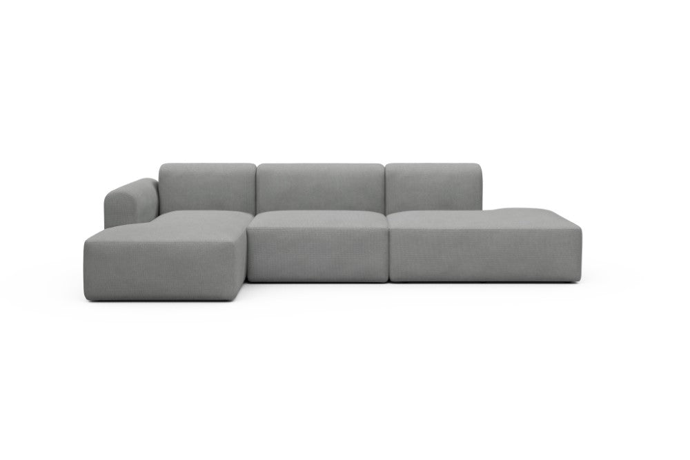 Rund Modular Sofa - Configurations 2 - K3L - 319 x 152 cm - Chaise + 1,5 Seater + Open-end - 764 Cura Sand Grey