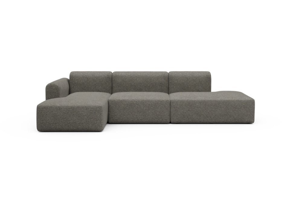 Rund Modular Sofa - Configurations 2 - K3L - 319 x 152 cm - Chaise + 1,5 Seater + Open-end - 771 Carreno Sepia Brown
