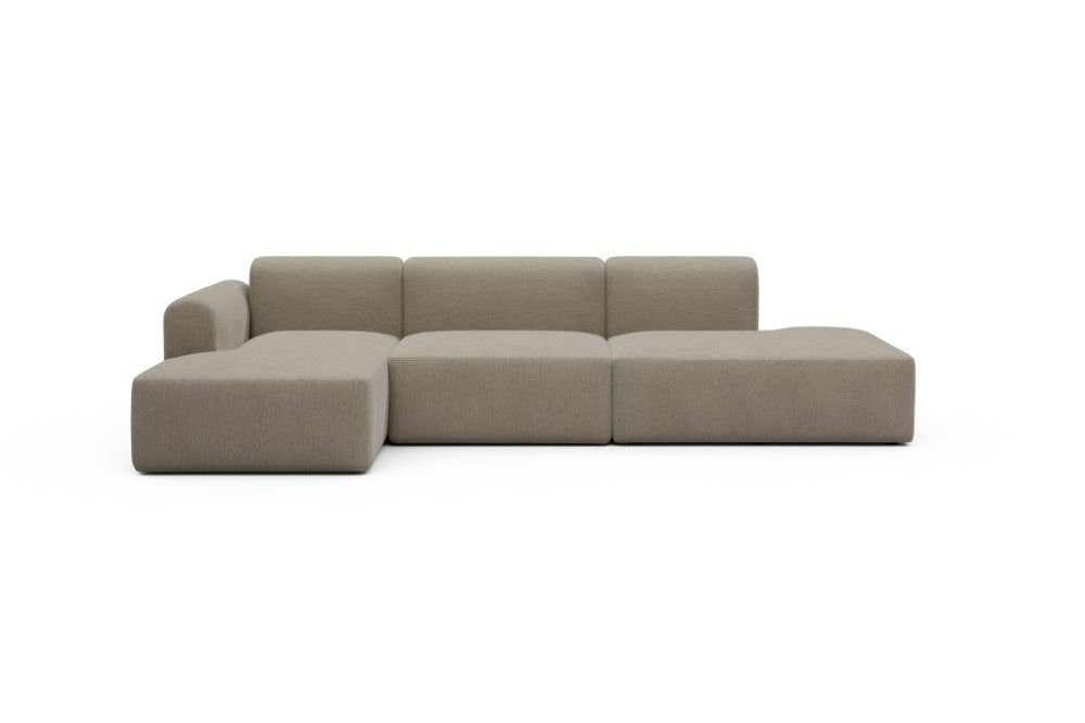 Rund Modular Sofa - Configurations 2 - K3L - 319 x 152 cm - Chaise + 1,5 Seater + Open-end - 810 Smooth Smooth Beige