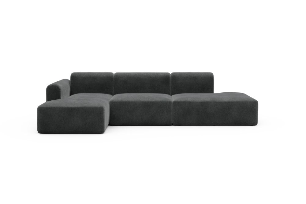 Rund Modular Sofa - Configurations 2 - K3L - 319 x 152 cm - Chaise + 1,5 Seater + Open-end - 811 Smooth Deep Warm Grey