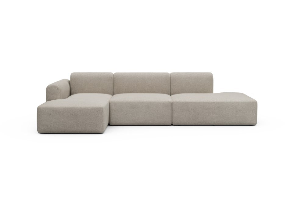 Rund Modular Sofa - Configurations 2 - K3L - 319 x 152 cm - Chaise + 1,5 Seater + Open-end - 816 Aivi Lace Beige