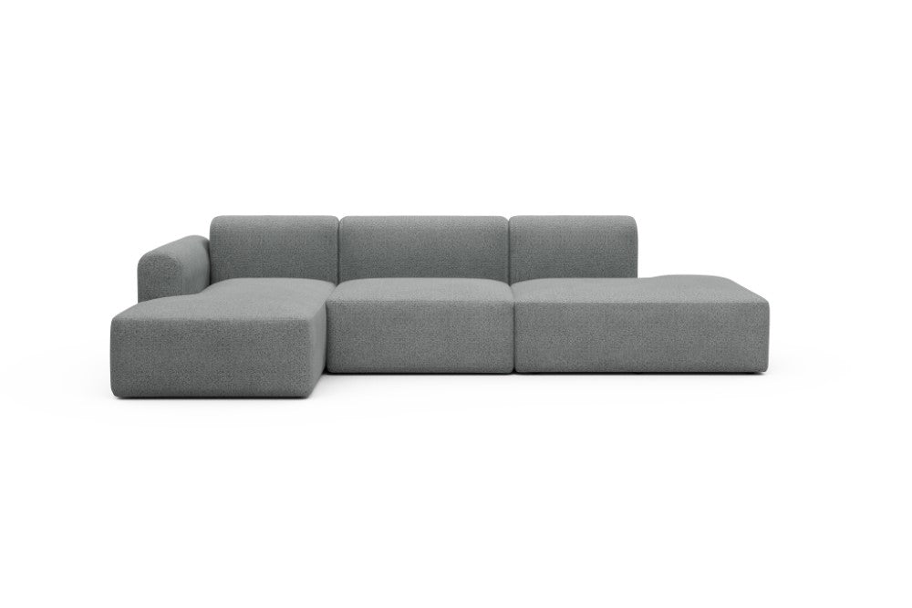 Rund Modular Sofa - Configurations 2 - K3L - 319 x 152 cm - Chaise + 1,5 Seater + Open-end - 819 Aivi Gravel Grey