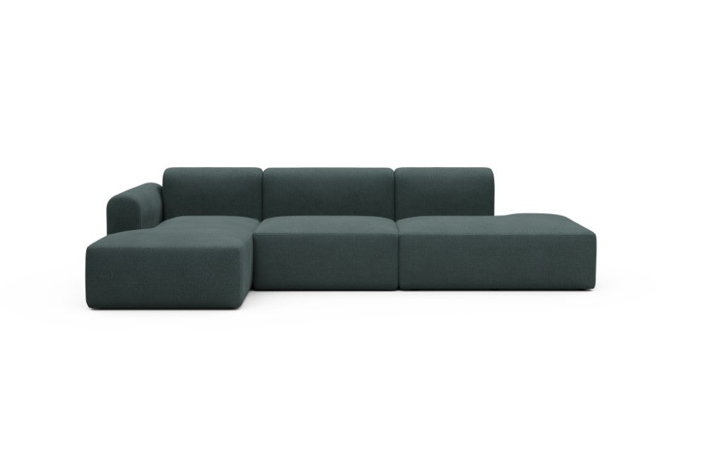 Rund Modular Sofa - Configurations 2 - K3L - 319 x 152 cm - Chaise + 1,5 Seater + Open-end - 851 Mahoga Dark Blue