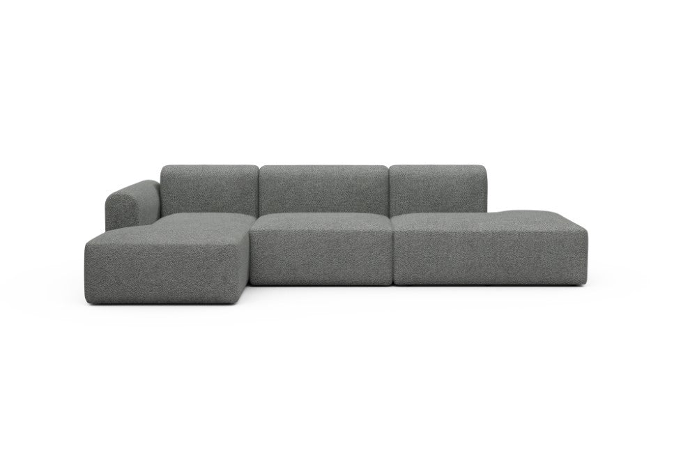 Rund Modular Sofa - Configurations 2 - K3L - 319 x 152 cm - Chaise + 1,5 Seater + Open-end - 868 Vanora Warm Grey