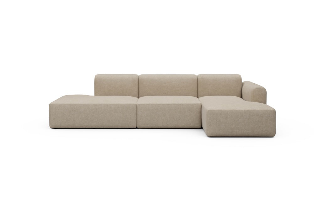Rund Modular Sofa - Configurations 2 - K4L - 319 x 152 cm - Open-end + 1,5 Seater + Chaise - 410 Esina Almond Beige