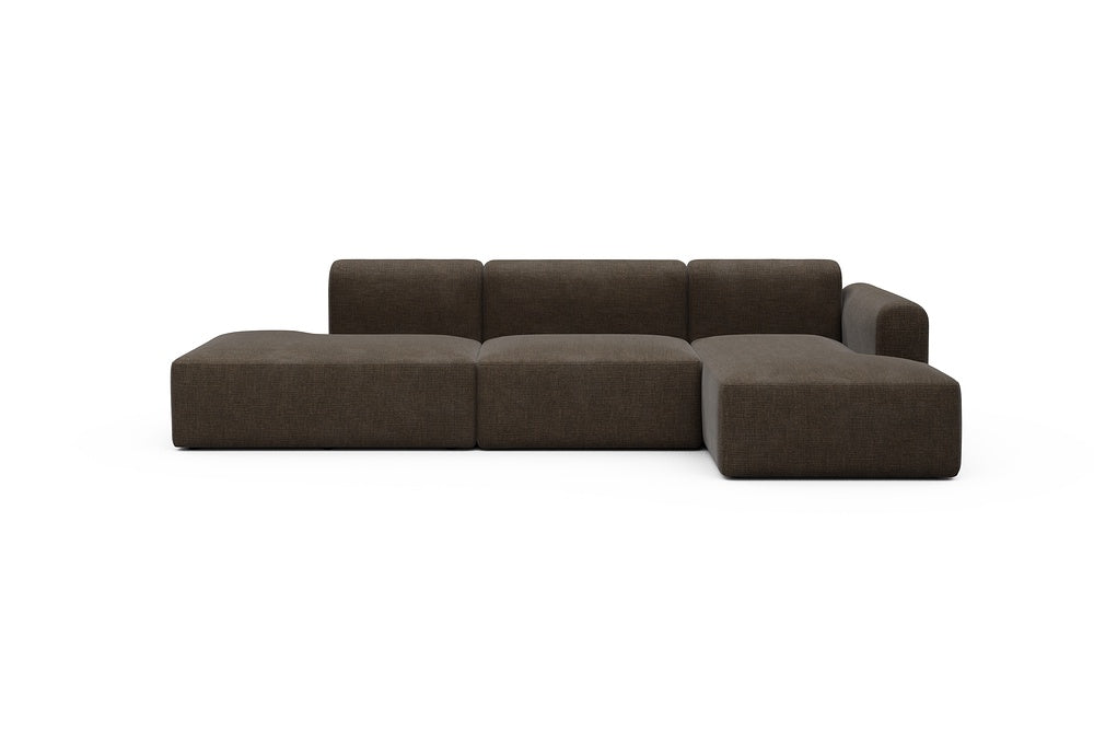 Rund Modular Sofa - Configurations 2 - K4L - 319 x 152 cm - Open-end + 1,5 Seater + Chaise - 411 Esina Cedar Brown