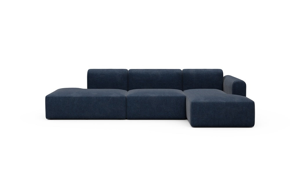 Rund Modular Sofa - Configurations 2 - K4L - 319 x 152 cm - Open-end + 1,5 Seater + Chaise - 414 Esina Indigo Blue