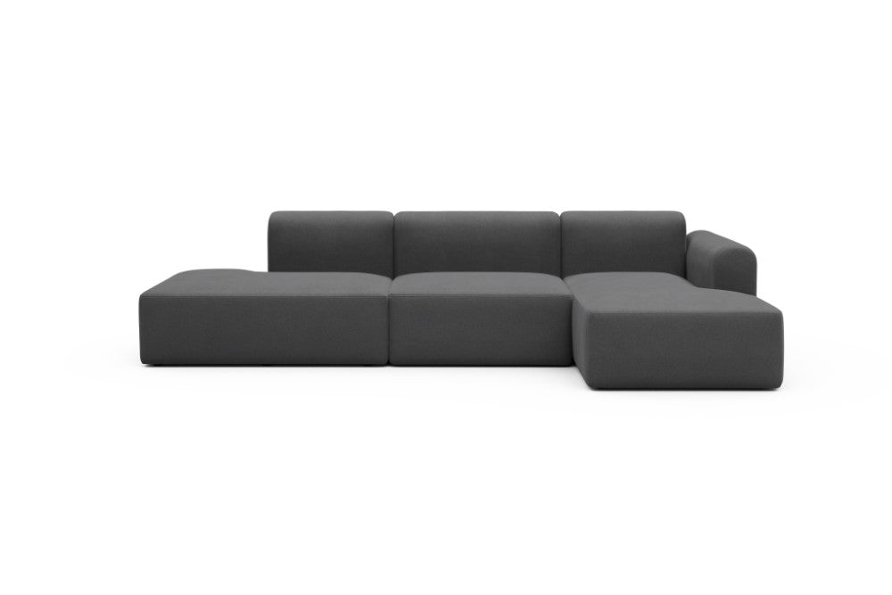 Rund Modular Sofa - Configurations 2 - K4L - 319 x 152 cm - Open-end + 1,5 Seater + Chaise - 441 Satya Warm Zinc