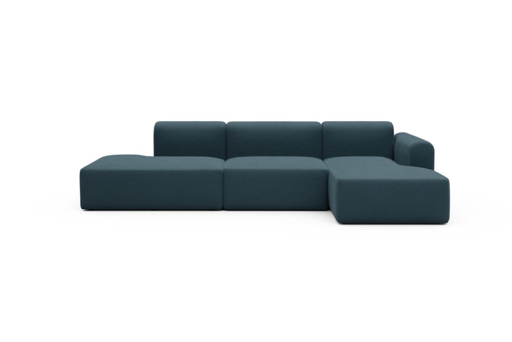 Rund Modular Sofa - Configurations 2 - K4L - 319 x 152 cm - Open-end + 1,5 Seater + Chaise - 443 Satya Deep Blue