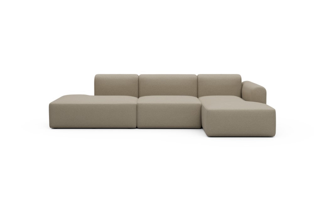 Rund Modular Sofa - Configurations 2 - K4L - 319 x 152 cm - Open-end + 1,5 Seater + Chaise - 445 Satya Natural Biege