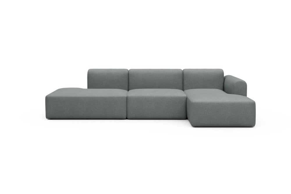 Rund Modular Sofa - Configurations 2 - K4L - 319 x 152 cm - Open-end + 1,5 Seater + Chaise - 485 Denari Soft Grey