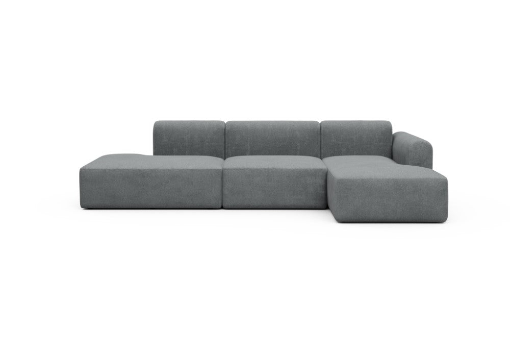 Rund Modular Sofa - Configurations 2 - K4L - 319 x 152 cm - Open-end + 1,5 Seater + Chaise - 495 Casone Gravel Grey