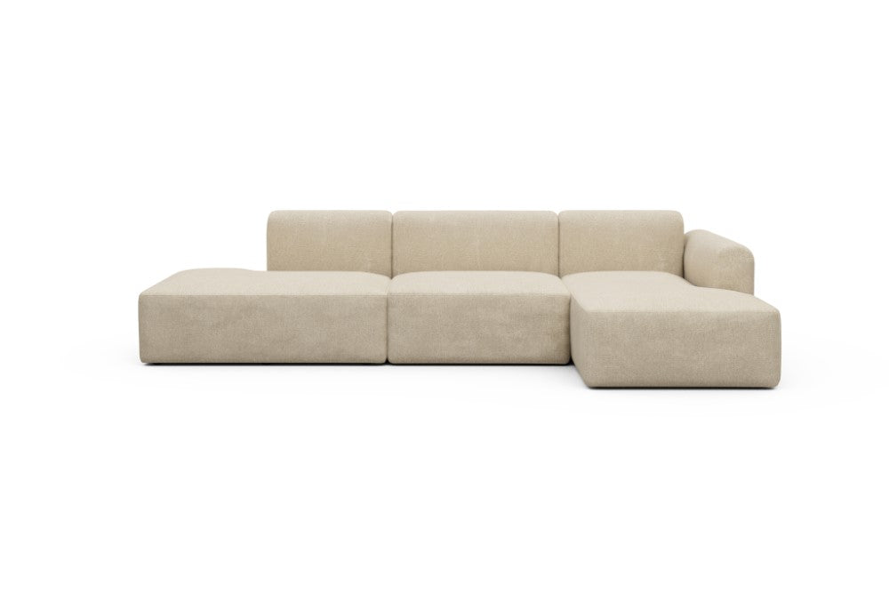 Rund Modular Sofa - Configurations 2 - K4L - 319 x 152 cm - Open-end + 1,5 Seater + Chaise - 496 Casone Natural Beigie