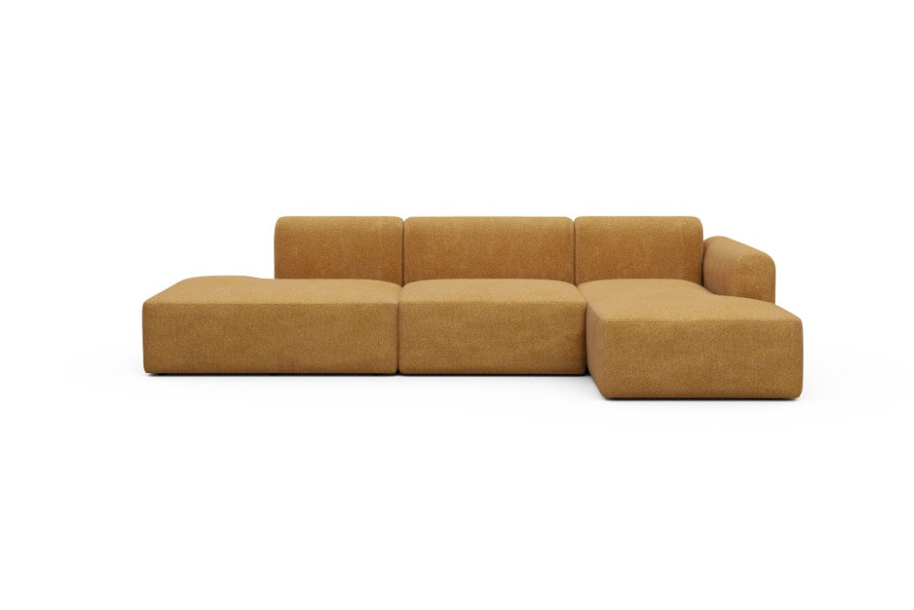 Rund Modular Sofa - Configurations 2 - K4L - 319 x 152 cm - Open-end + 1,5 Seater + Chaise - 497 Casone Warm Yellow