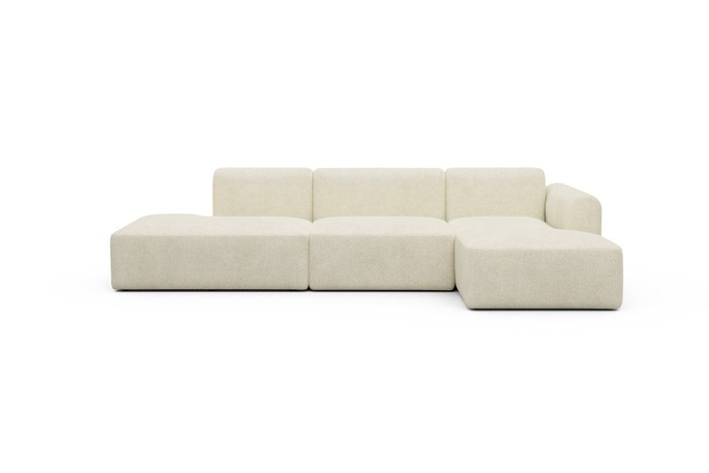 Rund Modular Sofa - Configurations 2 - K4L - 319 x 152 cm - Open-end + 1,5 Seater + Chaise - 531 Bouclé Off White