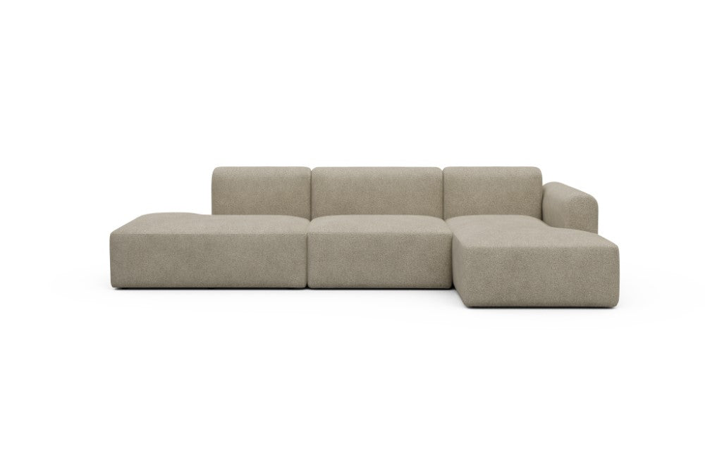 Rund Modular Sofa - Configurations 2 - K4L - 319 x 152 cm - Open-end + 1,5 Seater + Chaise - 539 Bouclé Beige