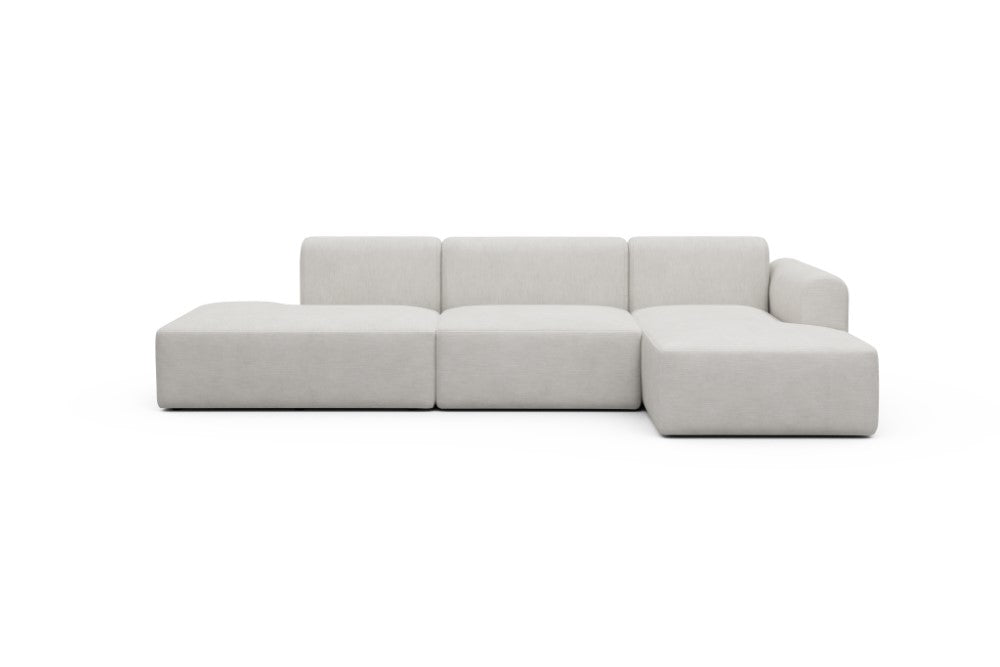 Rund Modular Sofa - Configurations 2 - K4L - 319 x 152 cm - Open-end + 1,5 Seater + Chaise - 574 Vivus Dusty Off White
