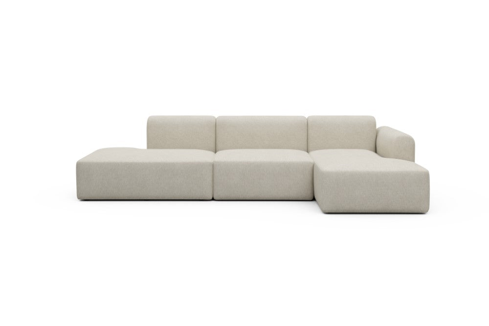 Rund Modular Sofa - Configurations 2 - K4L - 319 x 152 cm - Open-end + 1,5 Seater + Chaise - 584 Argus Natural
