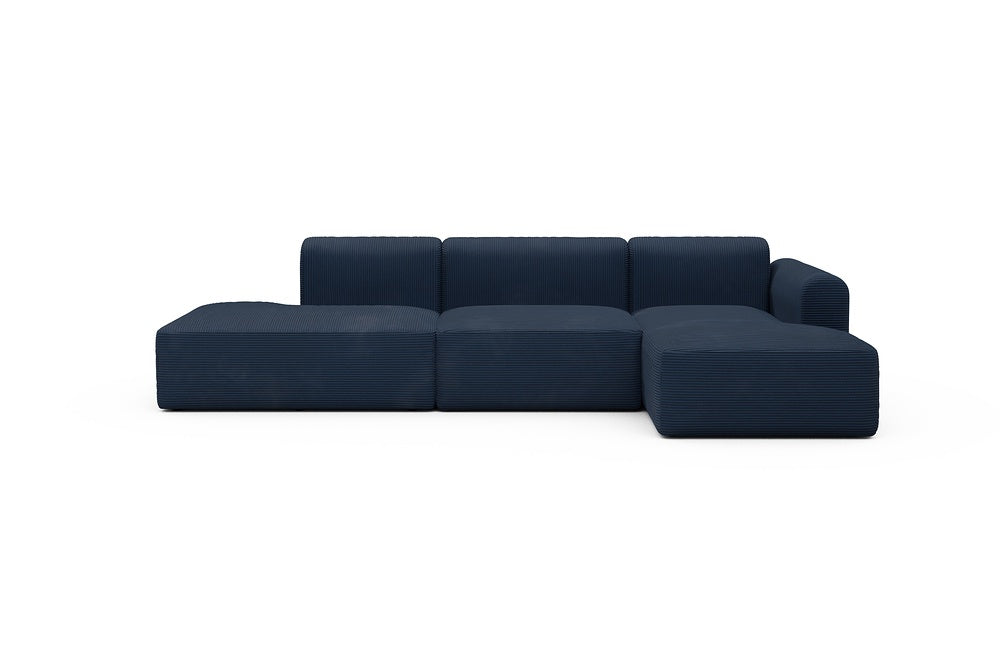 Rund Modular Sofa - Configurations 2 - K4L - 319 x 152 cm - Open-end + 1,5 Seater + Chaise - 591 Corduroy Midnight-Blue