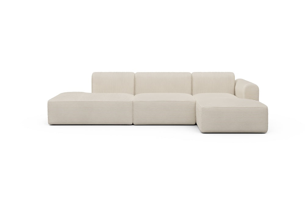 Rund Modular Sofa - Configurations 2 - K4L - 319 x 152 cm - Open-end + 1,5 Seater + Chaise - 594 Corduroy Ivory