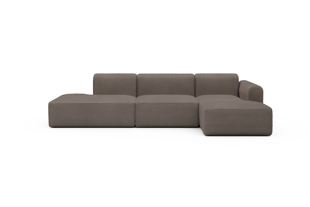 Rund Modular Sofa - Configurations 2 - K4L - 319 x 152 cm - Open-end + 1,5 Seater + Chaise - 596 Corduroy Mocha