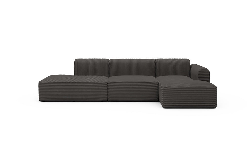 Rund Modular Sofa - Configurations 2 - K4L - 319 x 152 cm - Open-end + 1,5 Seater + Chaise - 597 Corduroy Charcoal