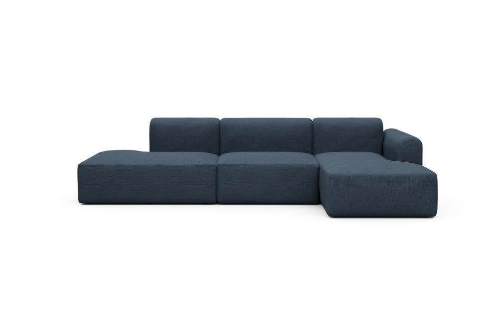 Rund Modular Sofa - Configurations 2 - K4L - 319 x 152 cm - Open-end + 1,5 Seater + Chaise - 768 Cura Oxford Blue