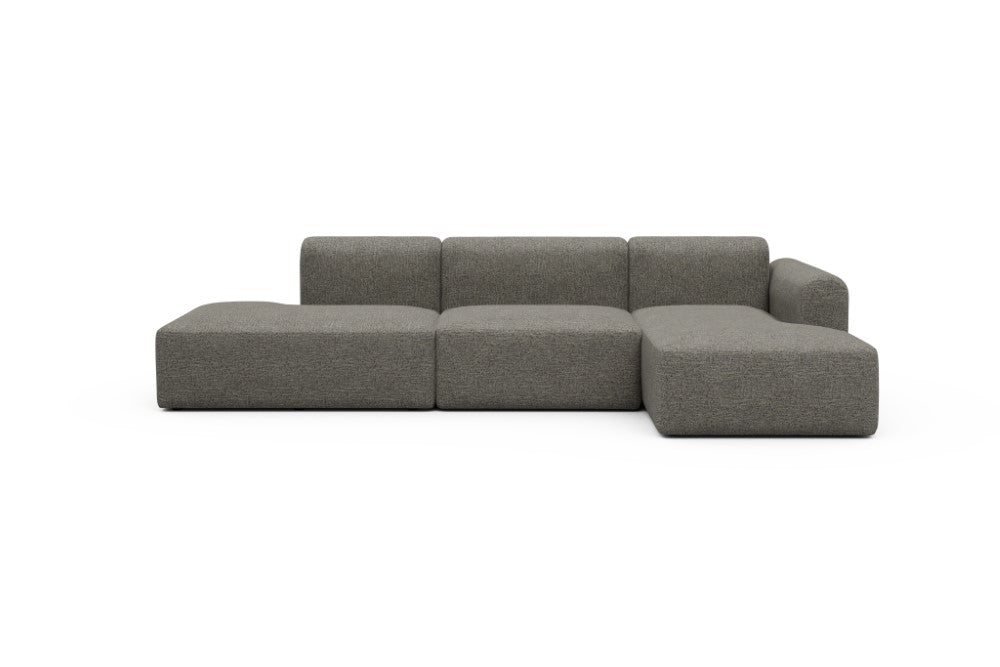 Rund Modular Sofa - Configurations 2 - K4L - 319 x 152 cm - Open-end + 1,5 Seater + Chaise - 771 Carreno Sepia Brown