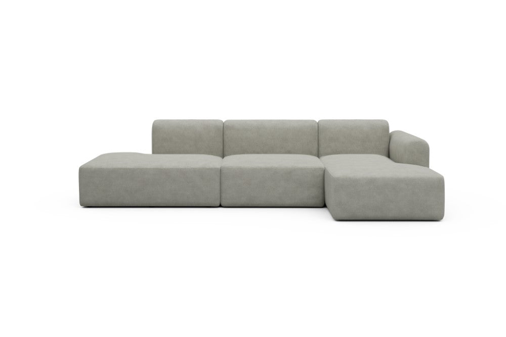 Rund Modular Sofa - Configurations 2 - K4L - 319 x 152 cm - Open-end + 1,5 Seater + Chaise - 773 Carreno Moon Stone White