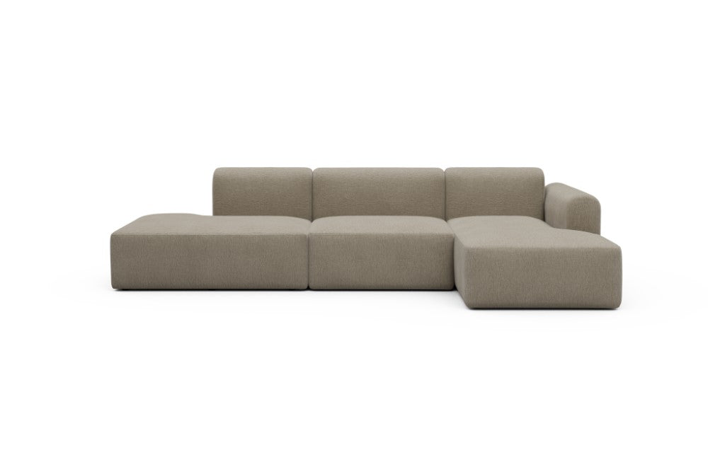 Rund Modular Sofa - Configurations 2 - K4L - 319 x 152 cm - Open-end + 1,5 Seater + Chaise - 810 Smooth Smooth Beige