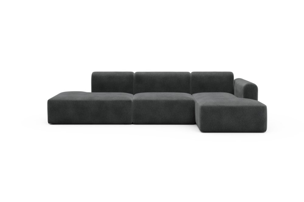 Rund Modular Sofa - Configurations 2 - K4L - 319 x 152 cm - Open-end + 1,5 Seater + Chaise - 811 Smooth Deep Warm Grey