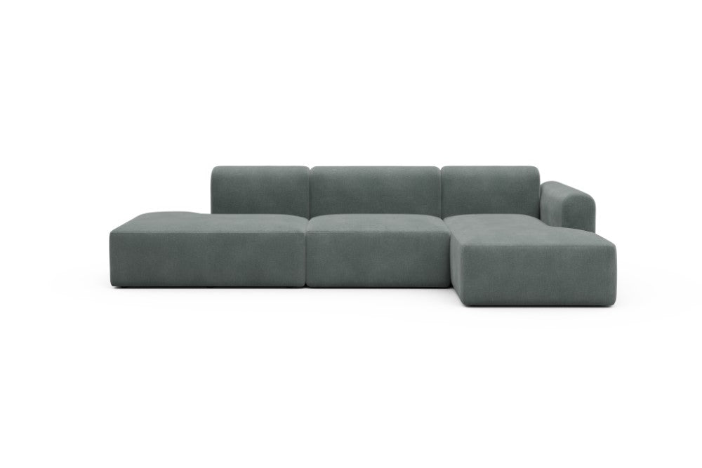 Rund Modular Sofa - Configurations 2 - K4L - 319 x 152 cm - Open-end + 1,5 Seater + Chaise - 812 Smooth Smooth Silver Grey