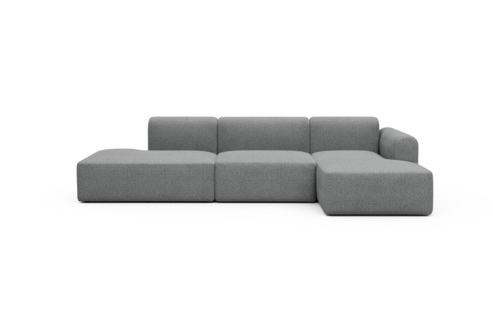 Rund Modular Sofa - Configurations 2 - K4L - 319 x 152 cm - Open-end + 1,5 Seater + Chaise - 819 Aivi Gravel Grey