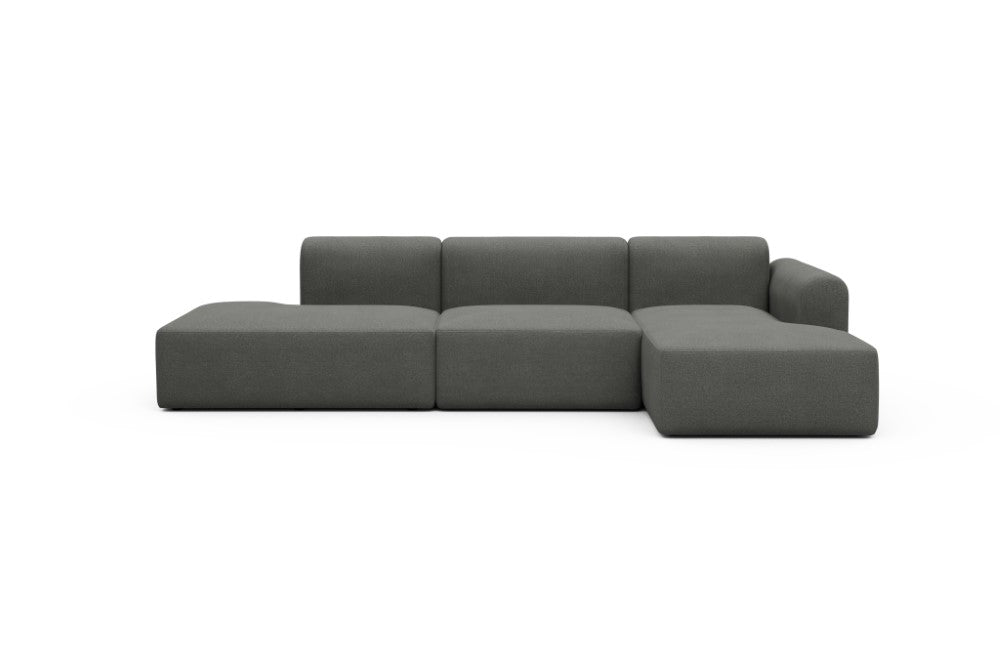 Rund Modular Sofa - Configurations 2 - K4L - 319 x 152 cm - Open-end + 1,5 Seater + Chaise - 852 Mahoga Seal Grey