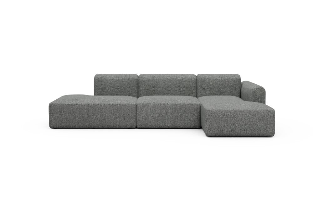 Rund Modular Sofa - Configurations 2 - K4L - 319 x 152 cm - Open-end + 1,5 Seater + Chaise - 868 Vanora Warm Grey