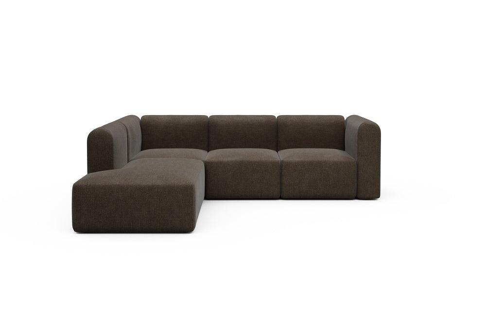 Rund Modular Sofa - Configurations 2 - M1H - 266 x 224 cm - Open-end + 2,5 Seater - 411 Esina Cedar Brown