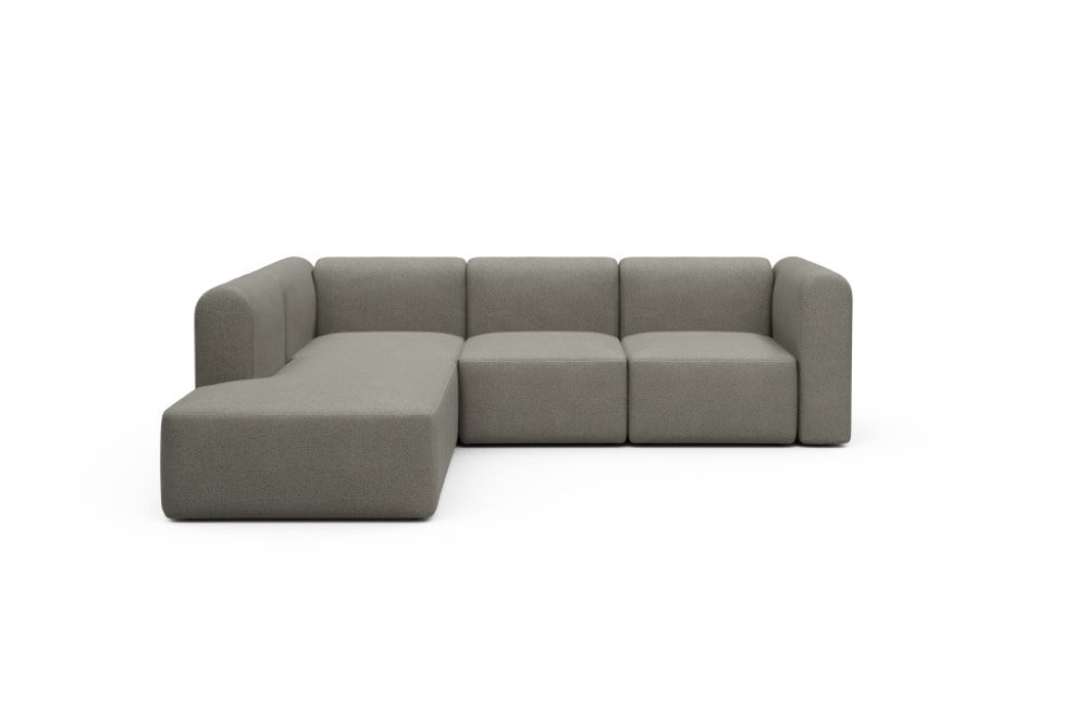 Rund Modular Sofa - Configurations 2 - M1H - 266 x 224 cm - Open-end + 2,5 Seater - 486 Denari Warm Grey