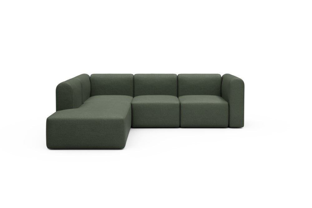 Rund Modular Sofa - Configurations 2 - M1H - 266 x 224 cm - Open-end + 2,5 Seater - 488 Denari Forest Green
