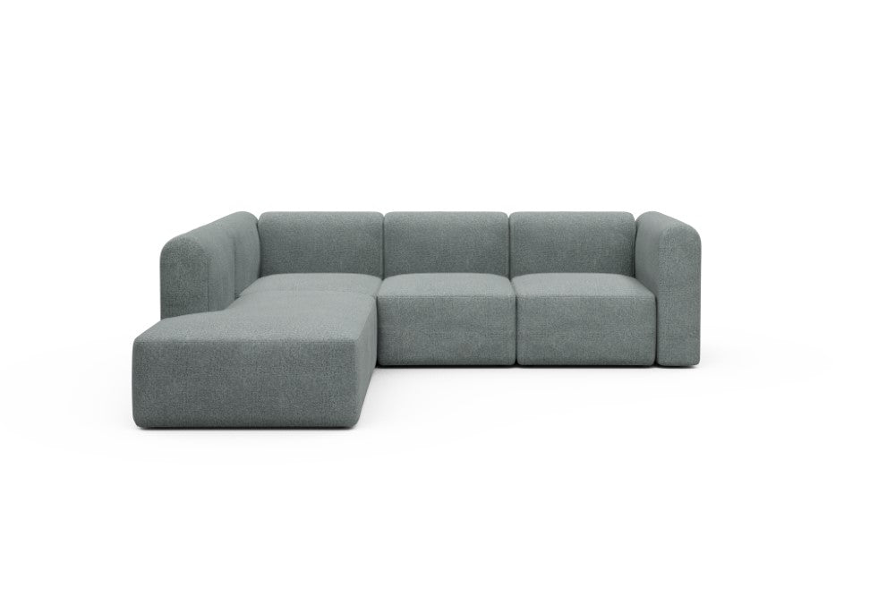 Rund Modular Sofa - Configurations 2 - M1H - 266 x 224 cm - Open-end + 2,5 Seater - 499 Casone Light mixed Green