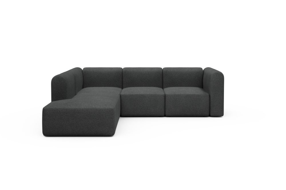 Rund Modular Sofa - Configurations 2 - M1H - 266 x 224 cm - Open-end + 2,5 Seater - 529 Bouclé Charcoal