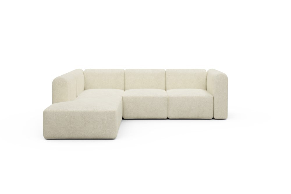 Rund Modular Sofa - Configurations 2 - M1H - 266 x 224 cm - Open-end + 2,5 Seater - 531 Bouclé Off White