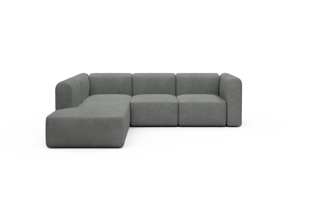 Rund Modular Sofa - Configurations 2 - M1H - 266 x 224 cm - Open-end + 2,5 Seater - 533 Bouclé Ash Grey