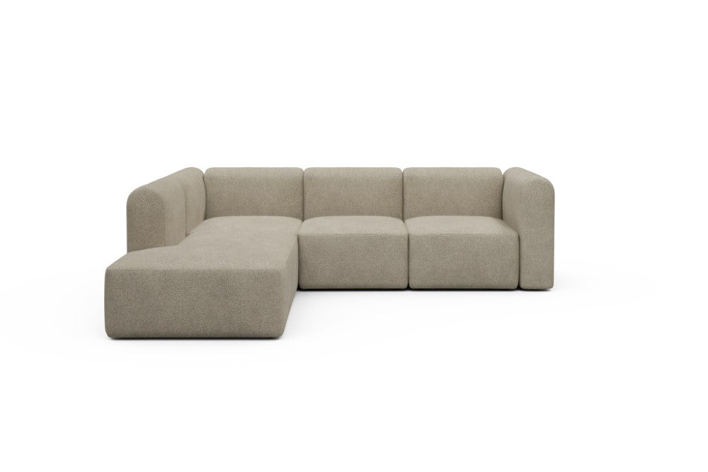 Rund Modular Sofa - Configurations 2 - M1H - 266 x 224 cm - Open-end + 2,5 Seater - 539 Bouclé Beige
