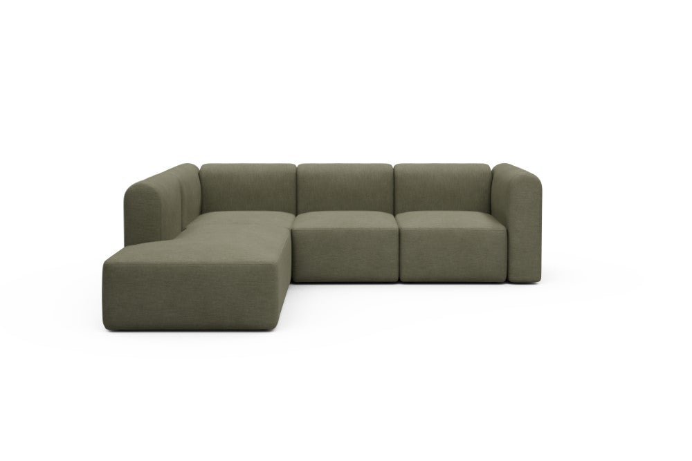 Rund Modular Sofa - Configurations 2 - M1H - 266 x 224 cm - Open-end + 2,5 Seater - 575 Vivus Dusty Olive