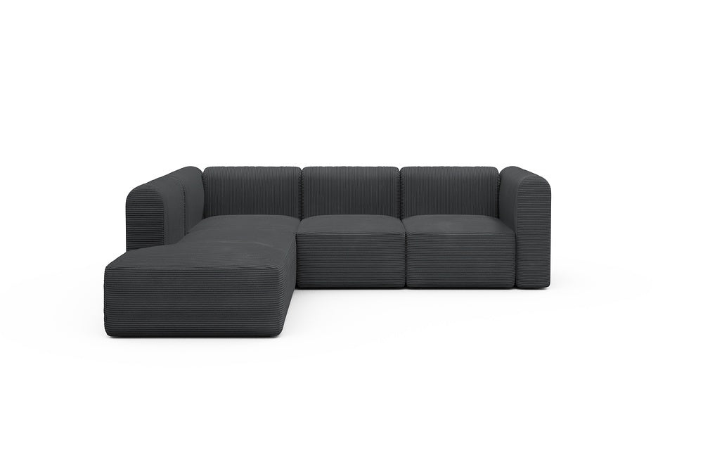 Rund Modular Sofa - Configurations 2 - M1H - 266 x 224 cm - Open-end + 2,5 Seater - 593 Corduroy Graphite