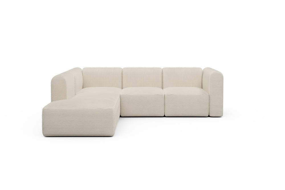 Rund Modular Sofa - Configurations 2 - M1H - 266 x 224 cm - Open-end + 2,5 Seater - 594 Corduroy Ivory