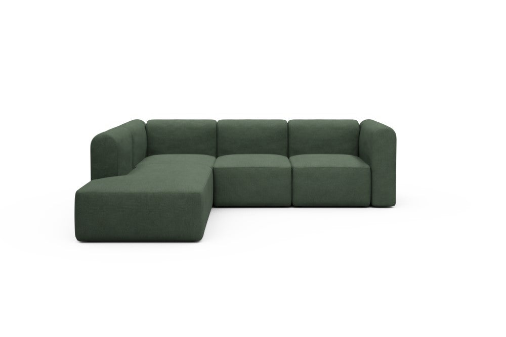 Rund Modular Sofa - Configurations 2 - M1H - 266 x 224 cm - Open-end + 2,5 Seater - 769 Cura Saga Green