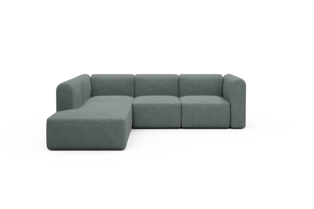 Rund Modular Sofa - Configurations 2 - M1H - 266 x 224 cm - Open-end + 2,5 Seater - 770 Carreno Cielo Blue